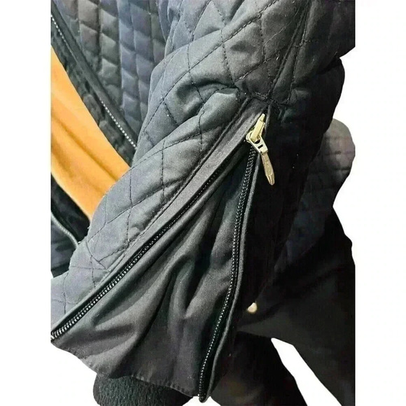 Obermeyer Women Black Quilted Ski Snowboard fitted Jacket winter coat size 8 VTG - Picture 3 of 7